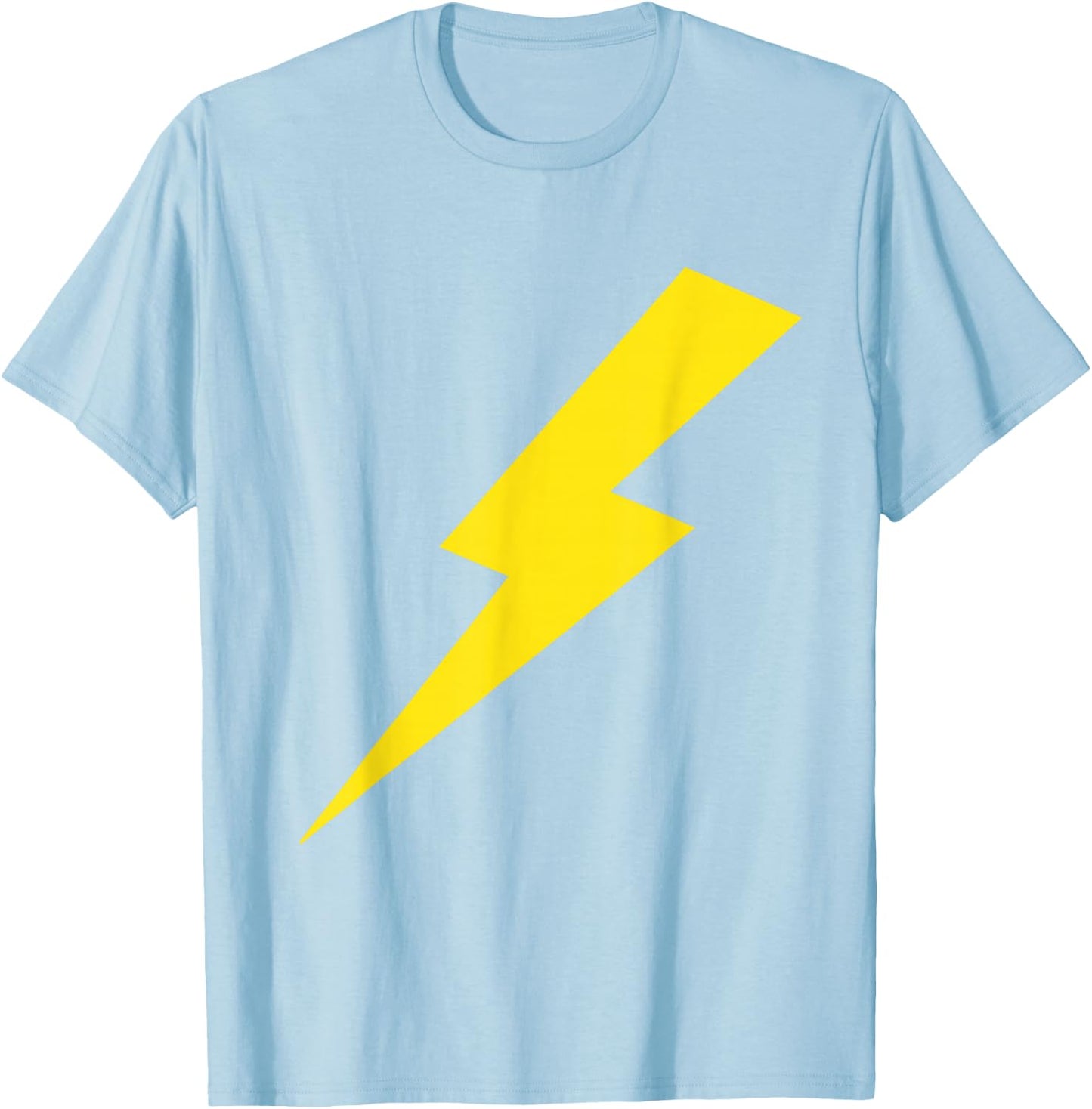 Cool Lightning Bolt Yellow Print Shirt T-Shirt - T-Shirt | Light Blue