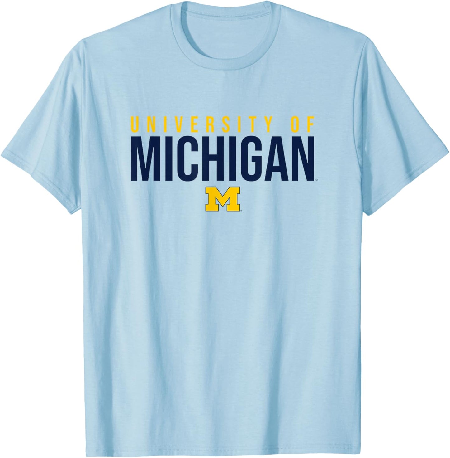 University of Michigan Wolverines Stacked T-Shirt - T-Shirt | Light Blue