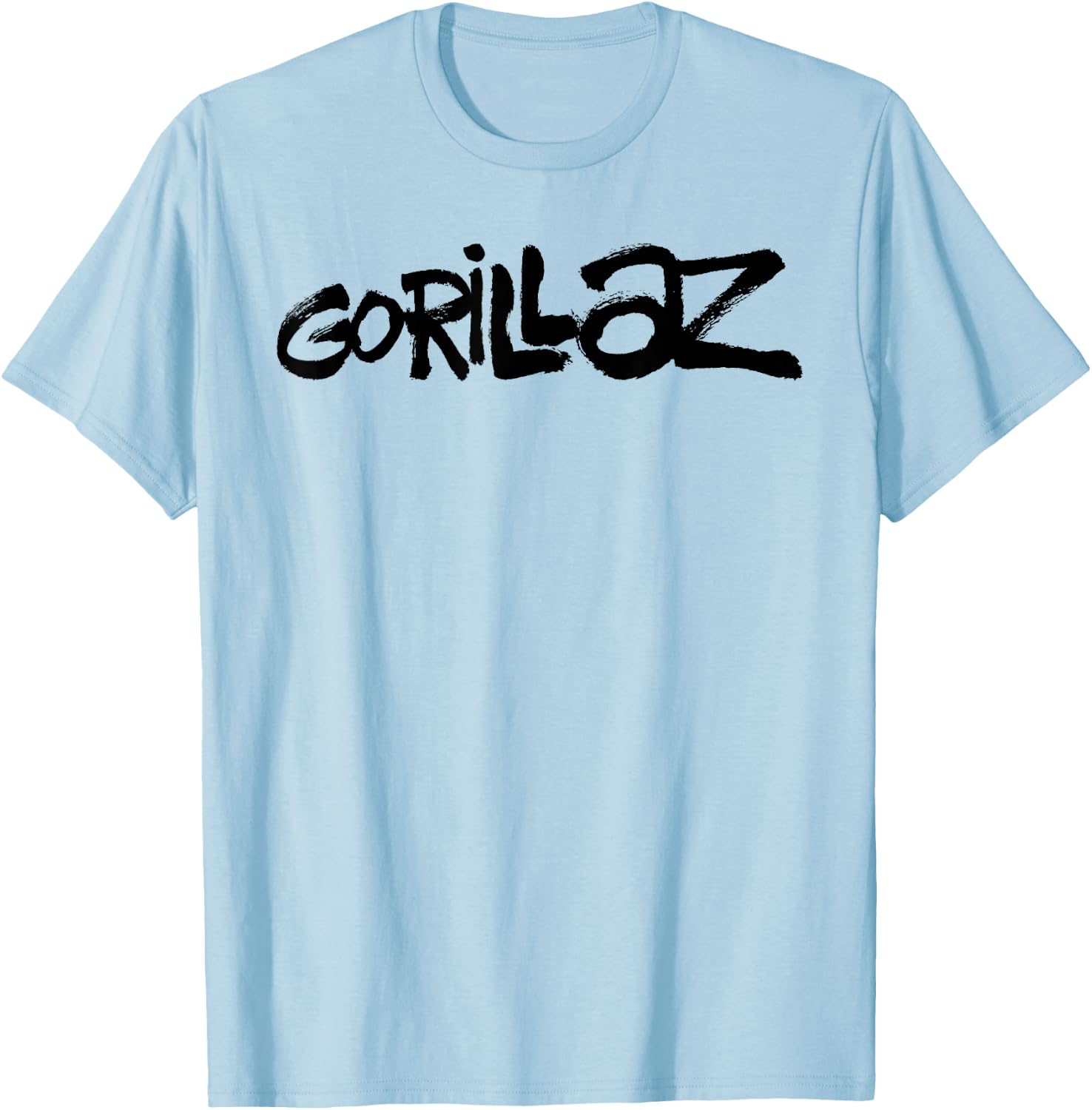 Gorillaz Black Paint Brush Logo T-Shirt - T-Shirt | Light Blue
