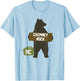 Chimney Rock North Carolina NC Cute Hitchhiking Bear T-Shirt - T-Shirt | Light Blue