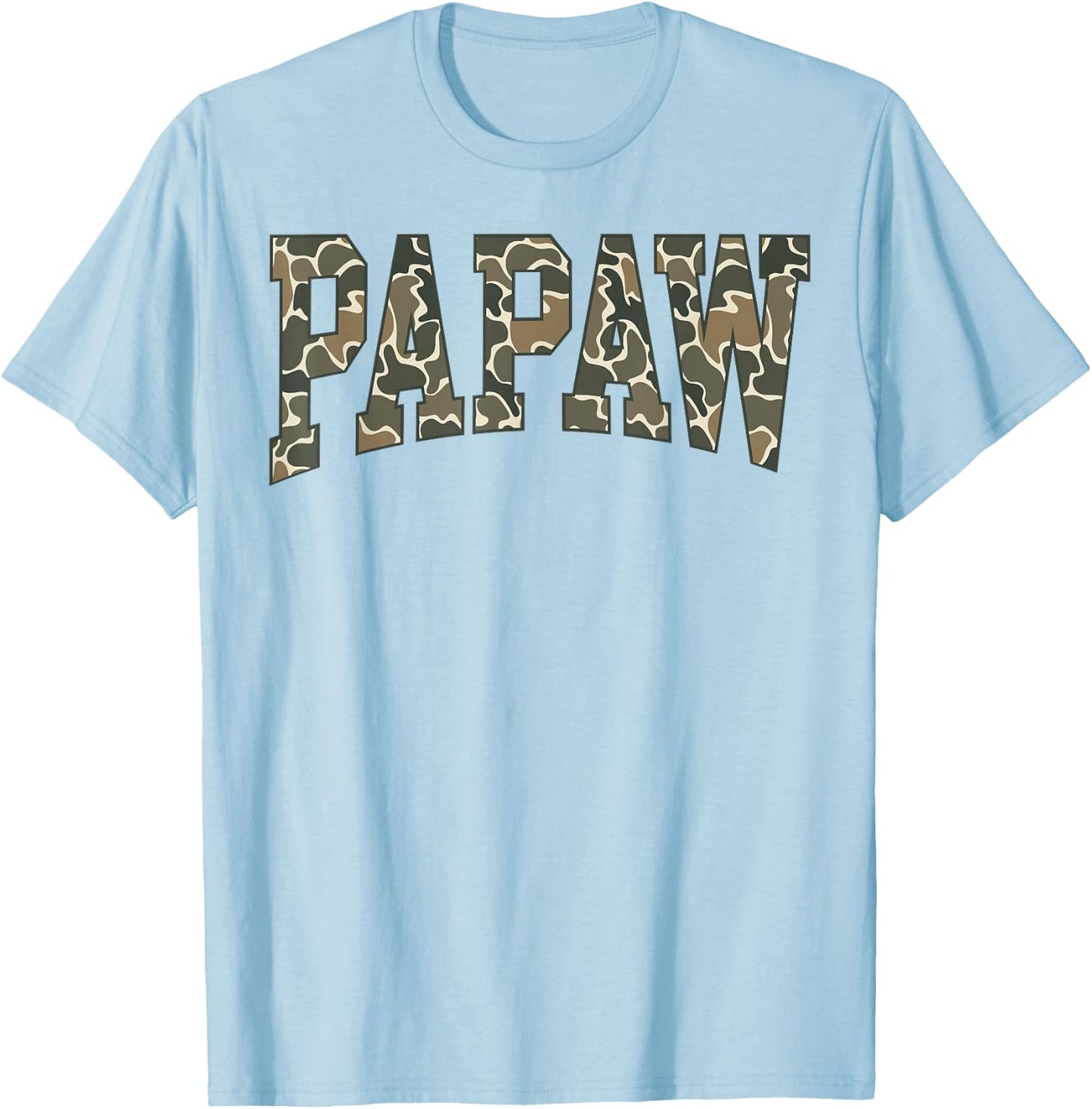 Papaw Camo Camouflage Father's Day Grandfather T-Shirt - T-Shirt | Light Blue