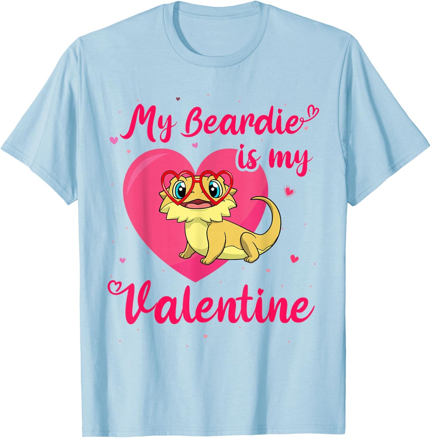 Bearded Dragon Valentines Day Beardie Cute Lizard Valentine T-Shirt - T-Shirt | Light Blue