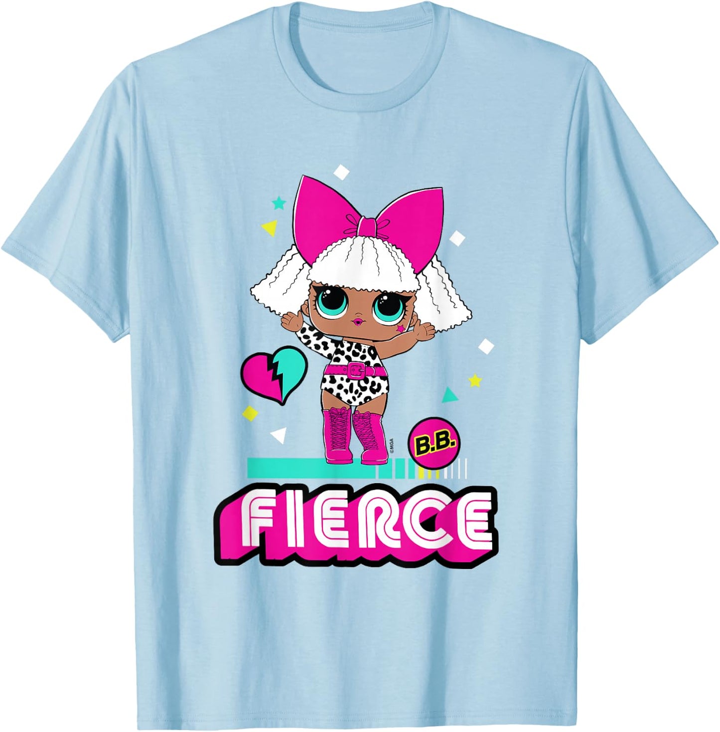 LOL Surprise Cute Diva Doll Fierce Retro Big Chest Portrait T-Shirt - T-Shirt | Light Blue