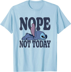 Disney Lilo & Stitch Nope Not Today Sleepy Stitch T-Shirt - T-Shirt | Light Blue