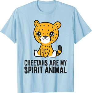 Cheetahs Are My Spirit Animal T-Shirt - T-Shirt | Light Blue