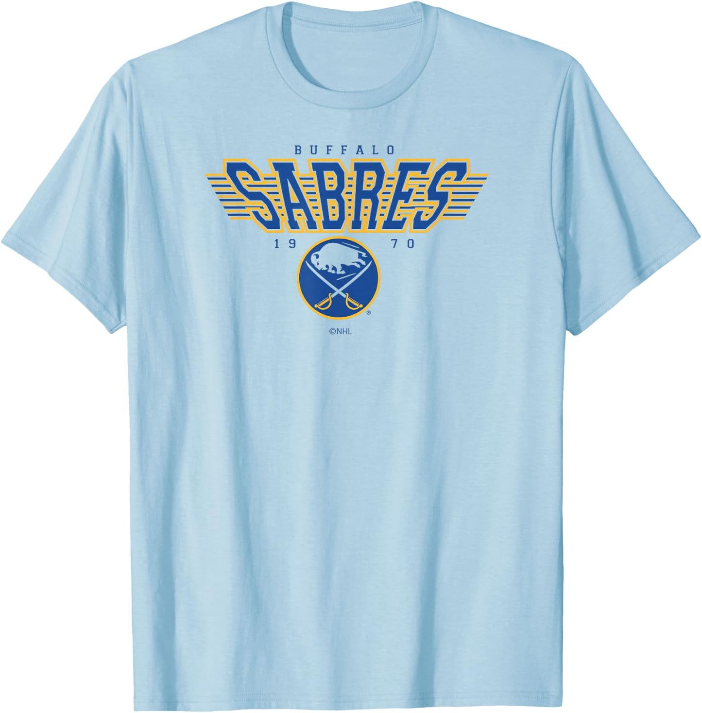 Buffalo Sabres Laser White Officially Licensed T-Shirt - T-Shirt | Light Blue