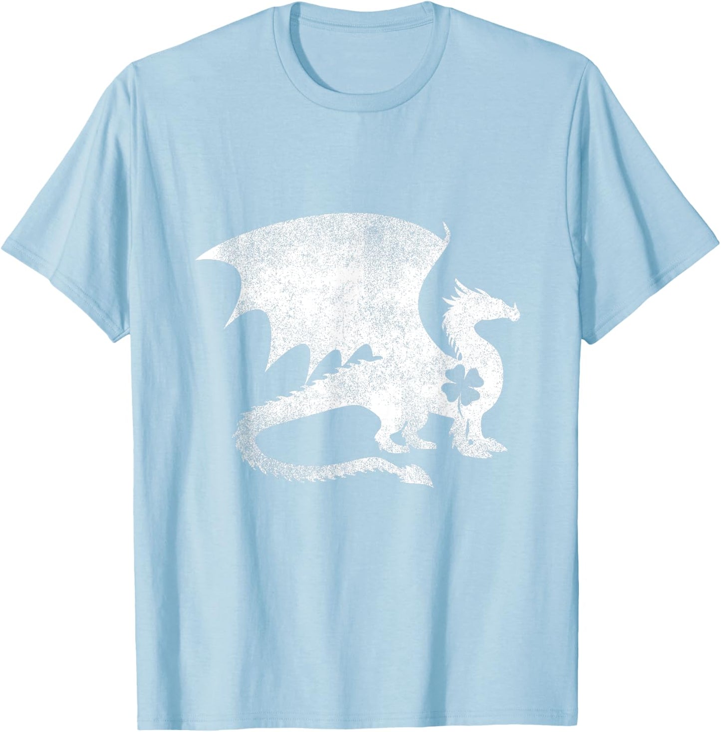 Dragon Silhouette Lucky Shamrock St. Patrick's Day T-Shirt - T-Shirt | Light Blue