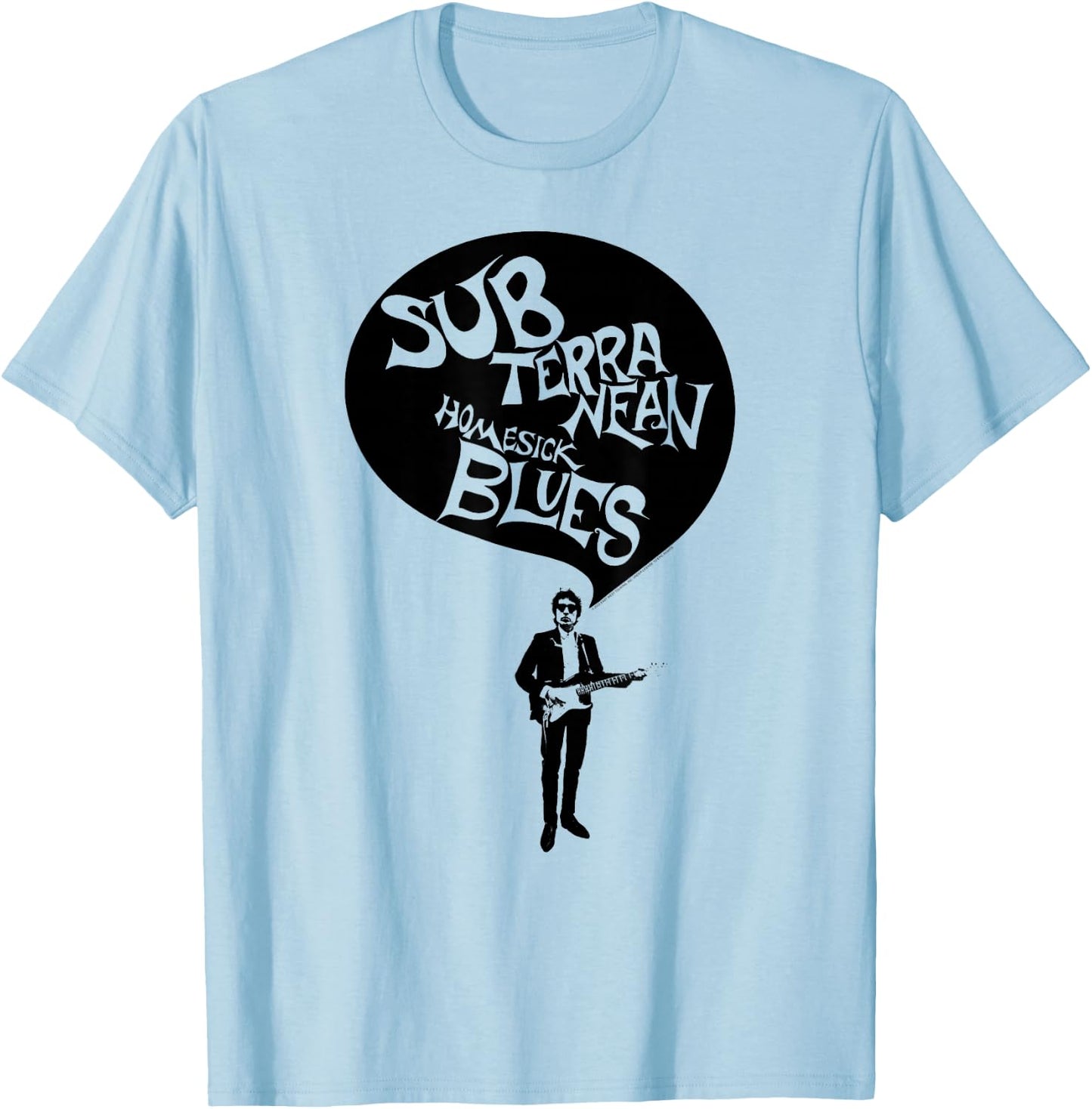 Bob Dylan Subterranean Homesick Blues Official , grey, S T-Shirt - T-Shirt | Light Blue