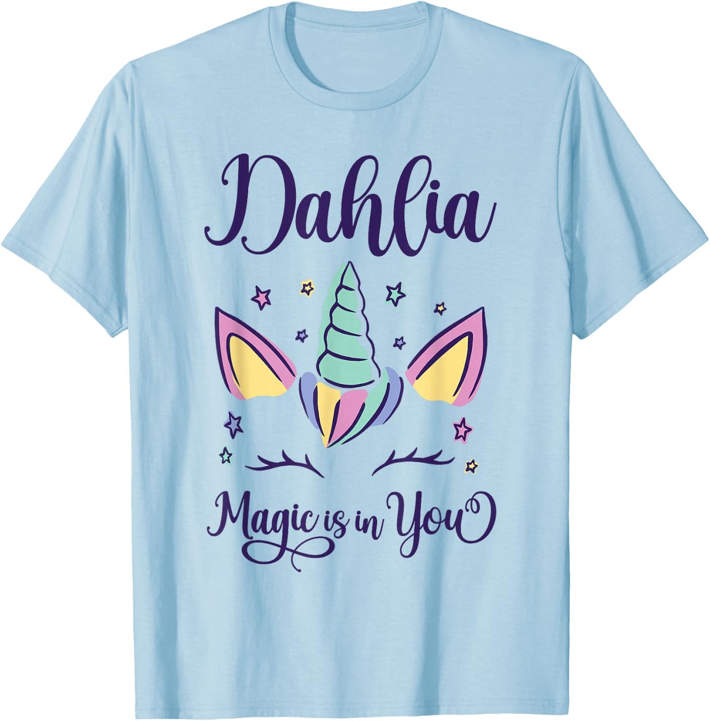 First Name Dahlia Personalized I Love Dahlia T-Shirt - T-Shirt | Light Blue