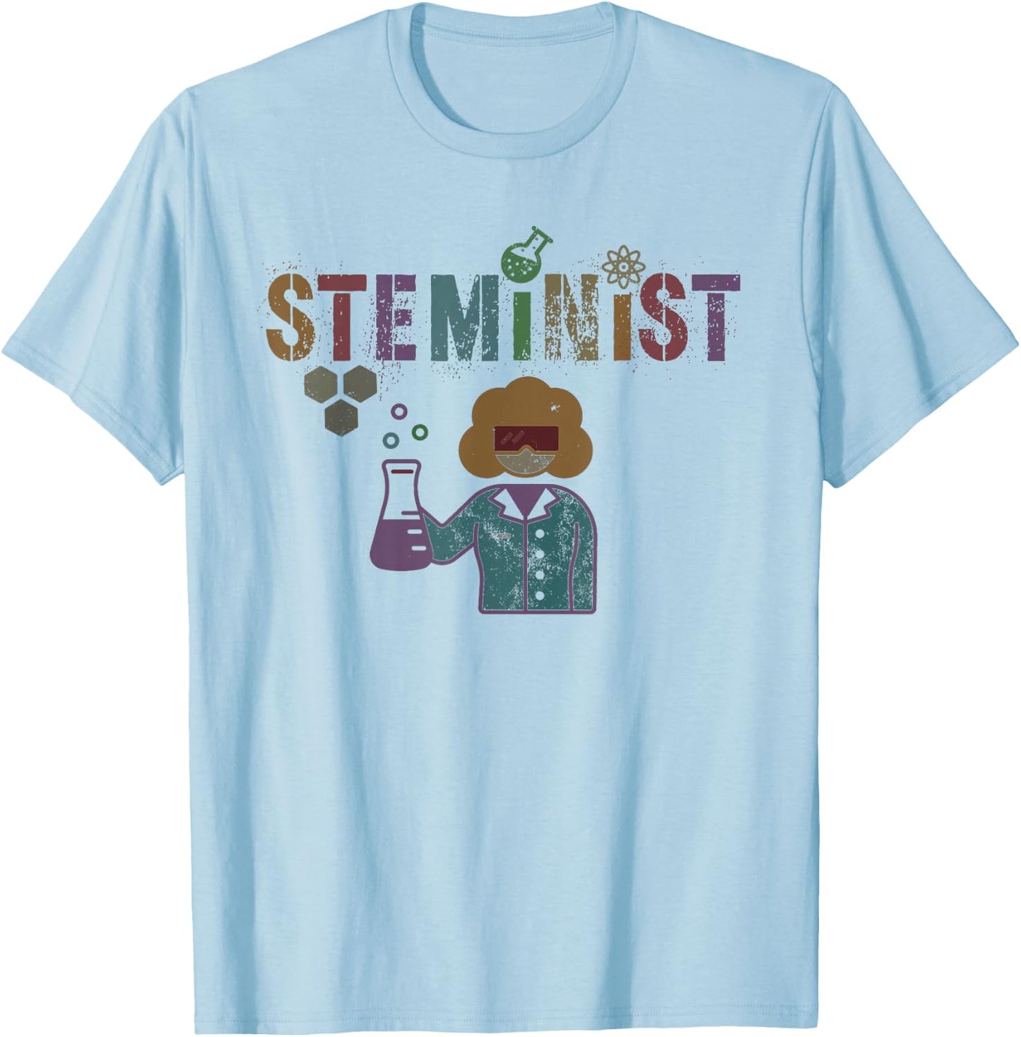 Funny STEMINIST Science STEM Women In Engineering Squad T-Shirt - T-Shirt | Light Blue