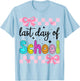 (2 Sides) Last Day of School Sign My Shirt Bow Graduation T-Shirt - T-Shirt | Light Blue
