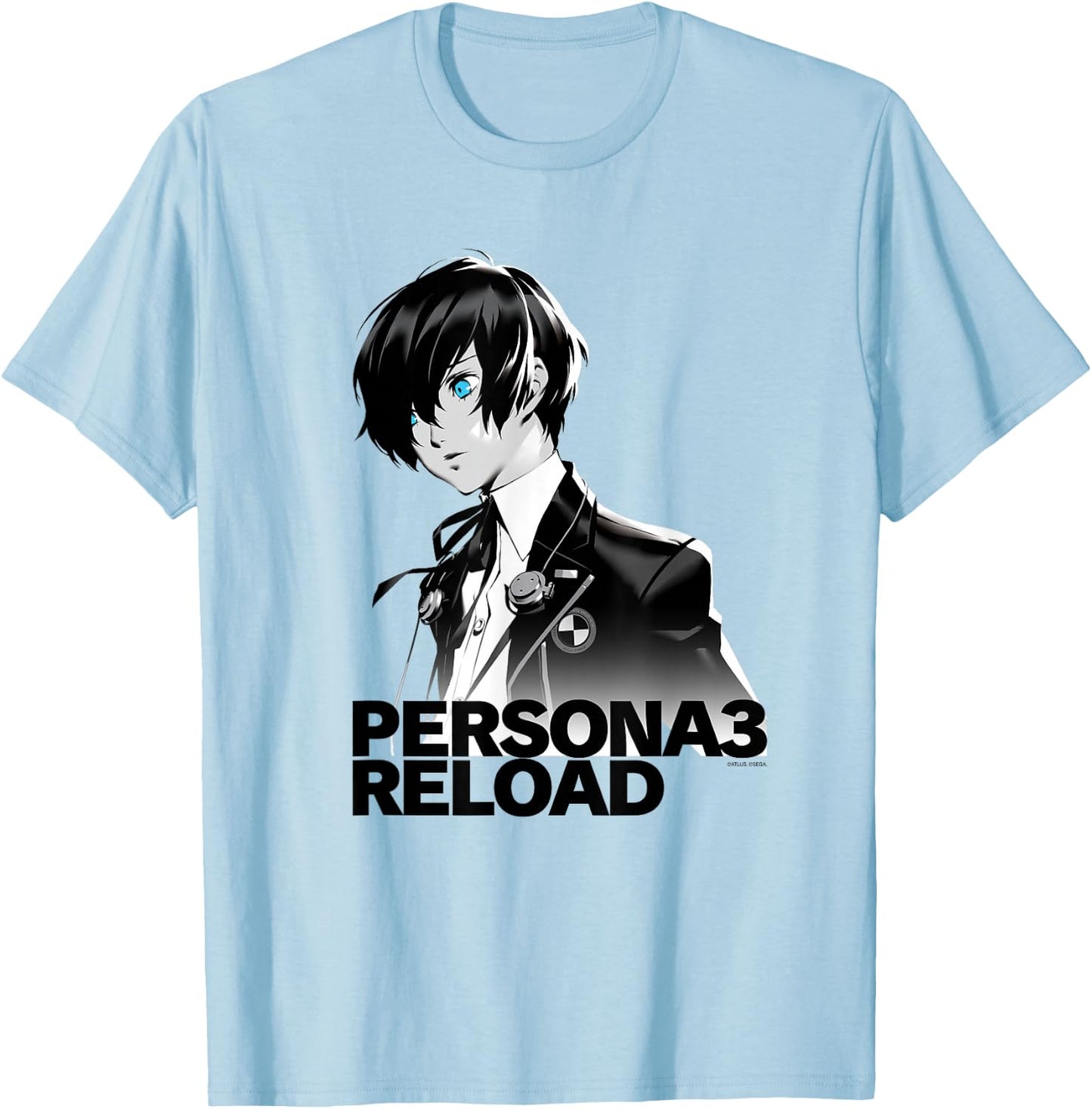 Persona 3 Reload Protagonist Status Screen Image (Lt) ATLUS T-Shirt - T-Shirt | Light Blue