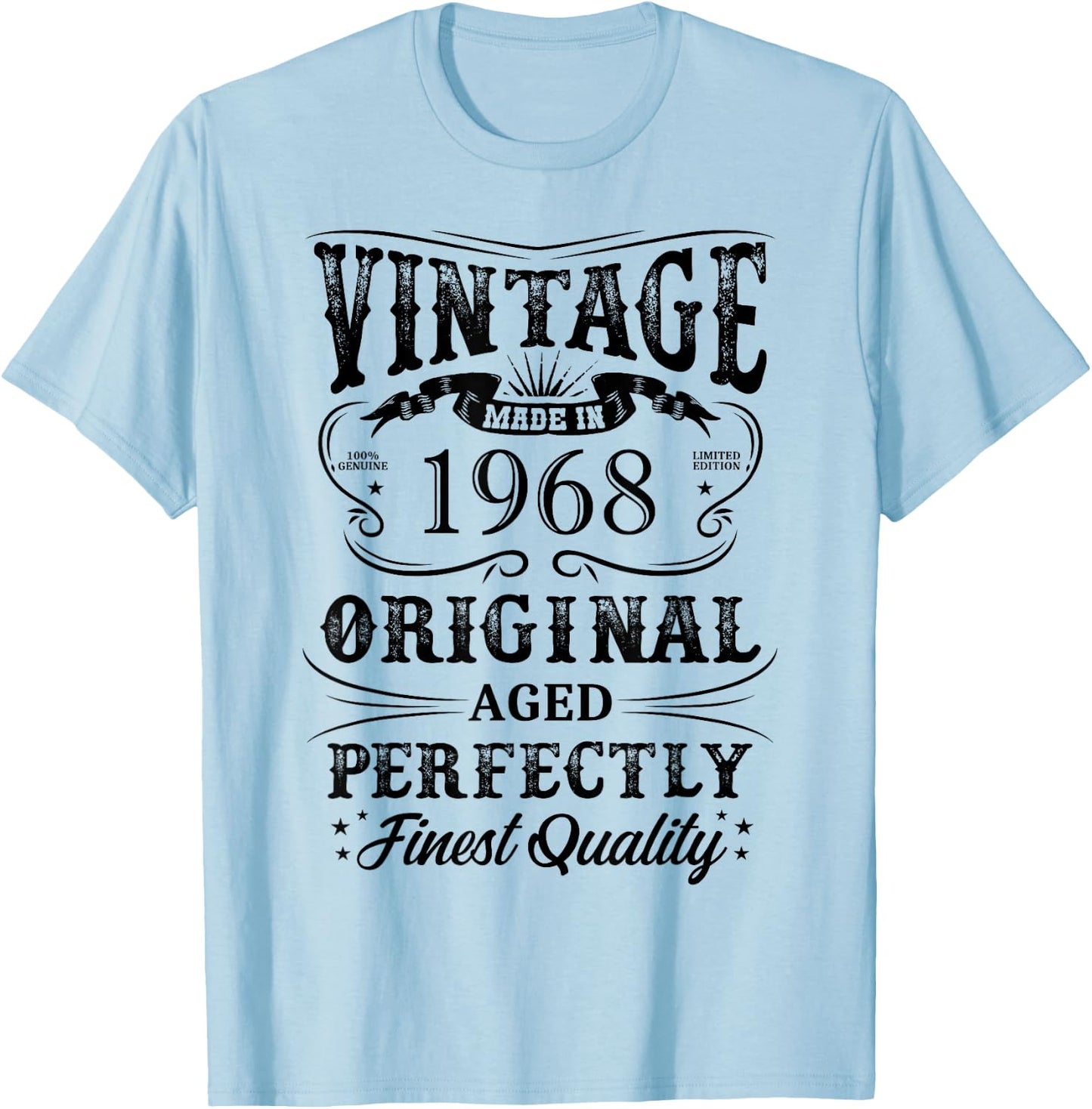 1968 Vintage To Perfection Matured Vintage Made In 1968 , gray T-Shirt - T-Shirt | Light Blue