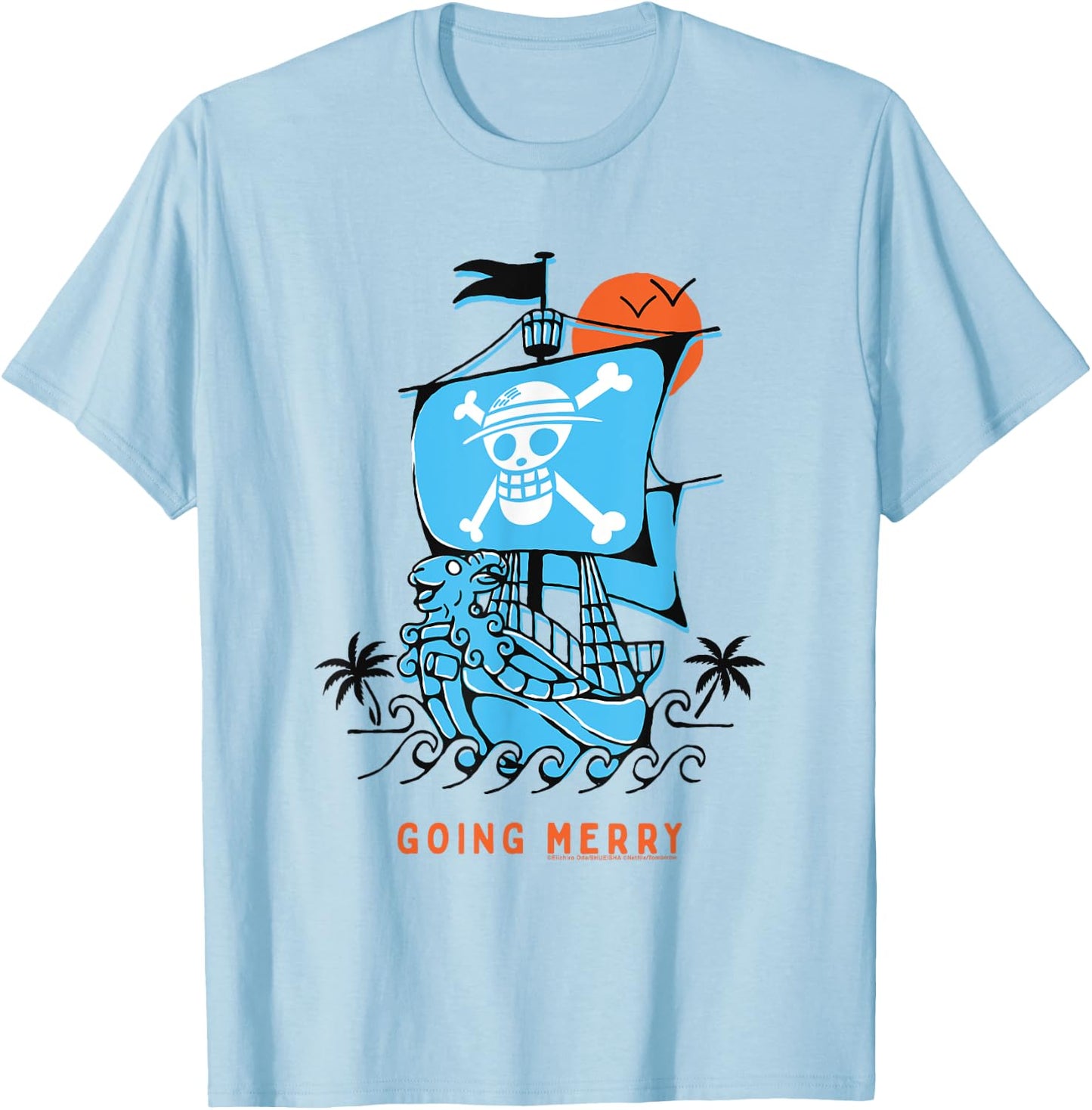 Going Merry Ship Straw Hat Pirates Monkey D Luffy T-Shirt - T-Shirt | Light Blue