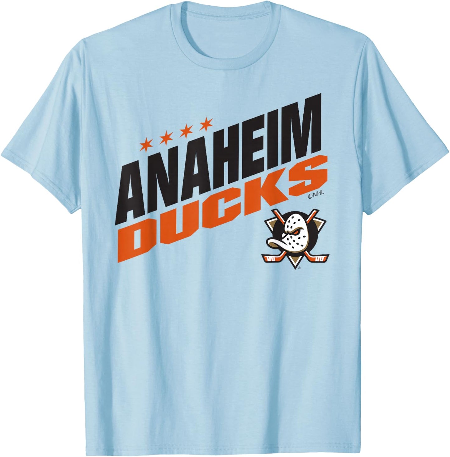 Anaheim Ducks Fuel Officially Licensed Grey Modern NHL Team Logo T-Shirt - T-Shirt | Light Blue