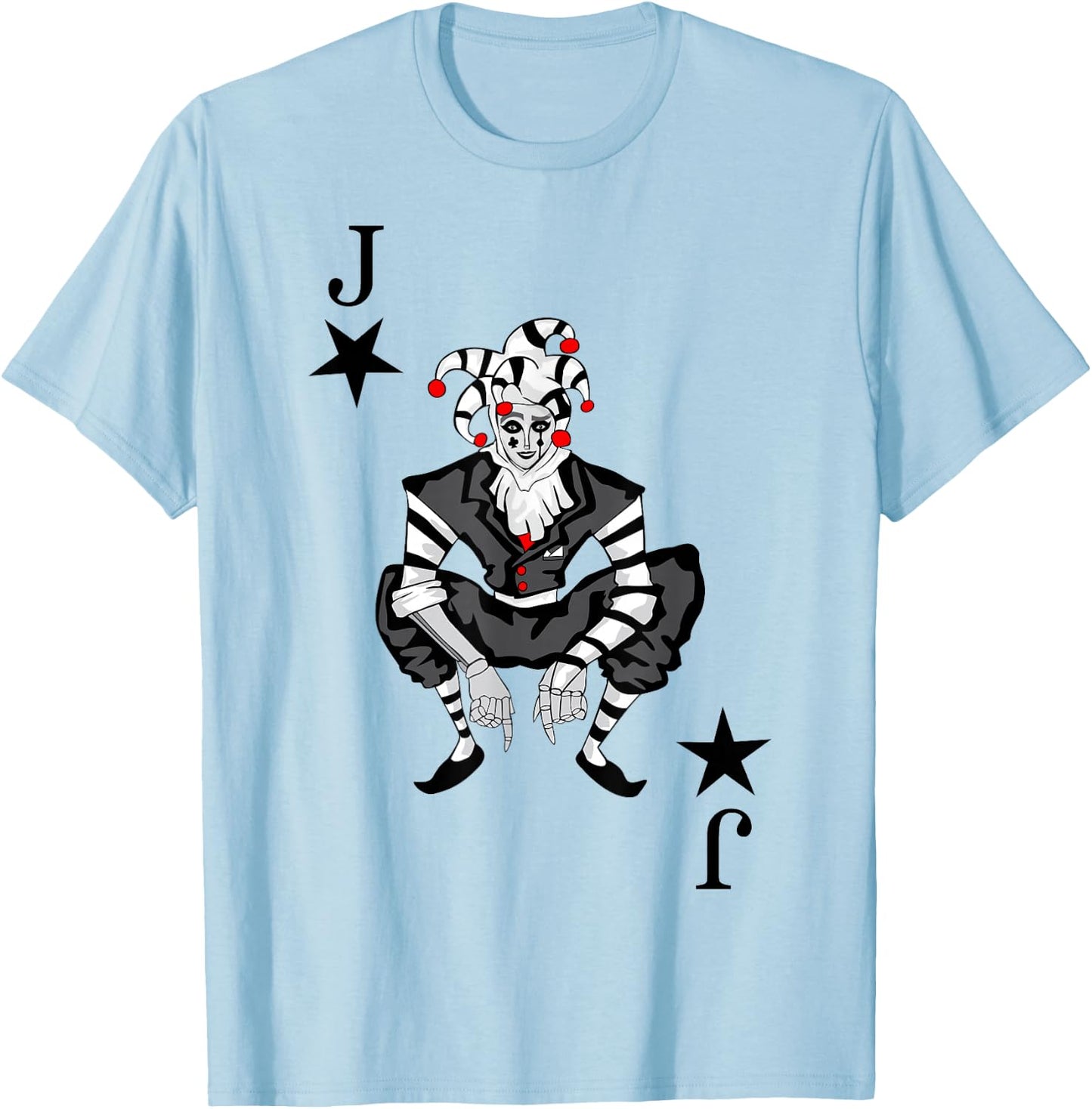Playing Card Joker Card Rummy Carnival Costume Jester , White T-Shirt - T-Shirt | Light Blue