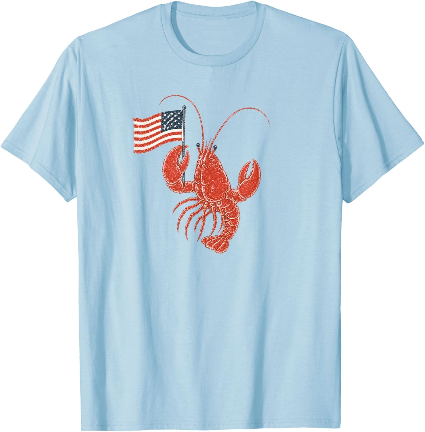 USA Flag Lobster T-Shirt - T-Shirt | Light Blue