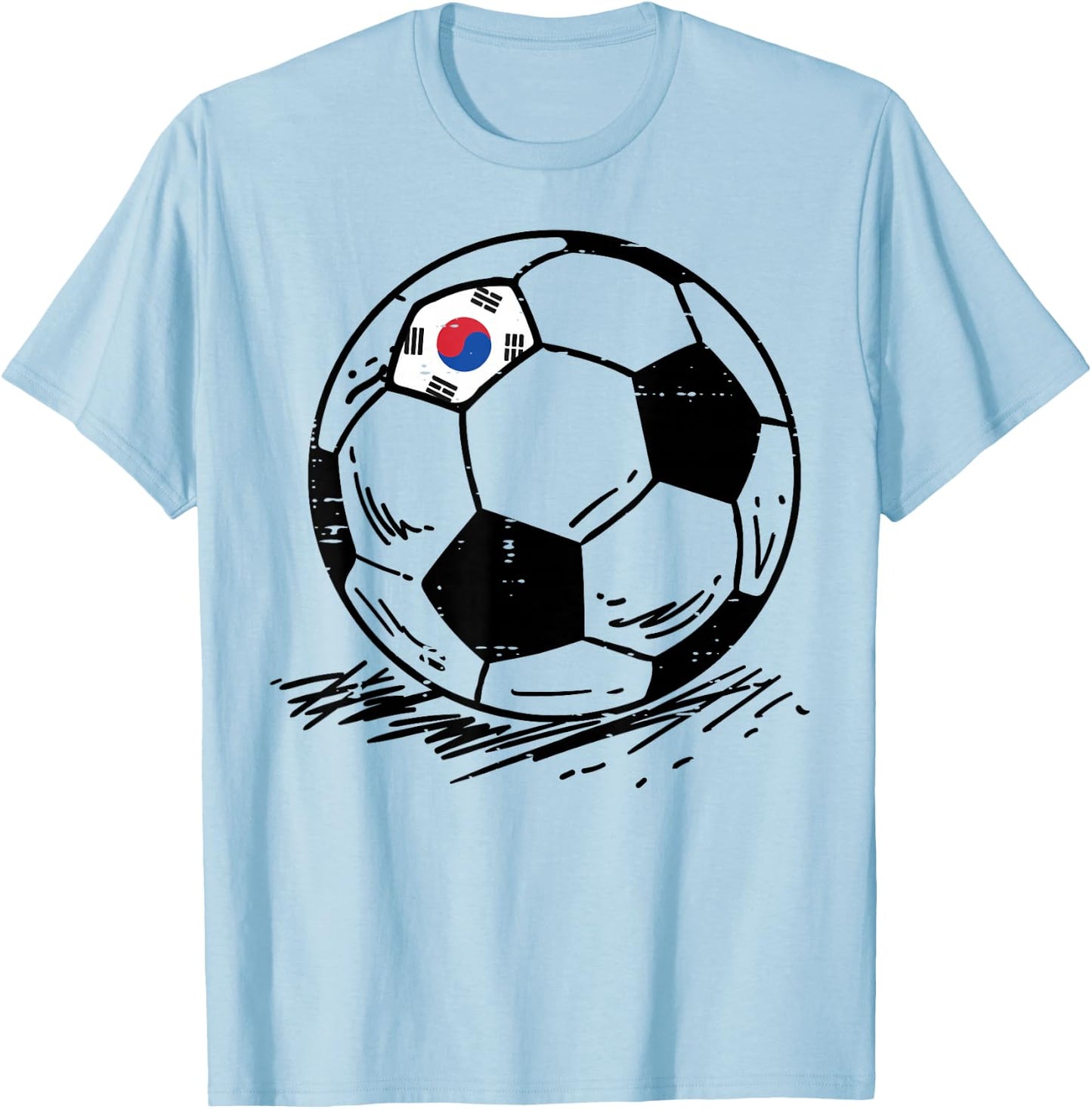 South Korea Flag Soccer Ball Football Fan Men Women Kids T-Shirt - T-Shirt | Light Blue