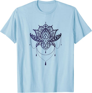 Lotus Flower Mandala T-Shirt - T-Shirt | Light Blue