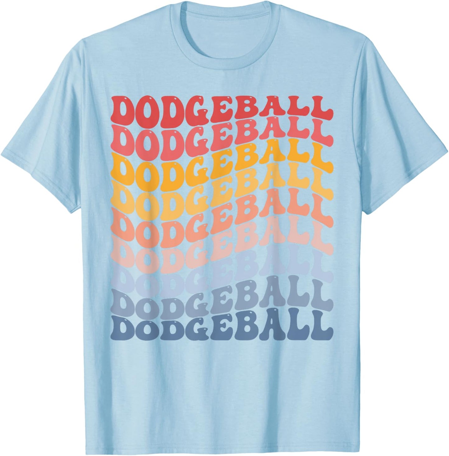 Dodgeball Team Groovy T-Shirt - T-Shirt | Light Blue