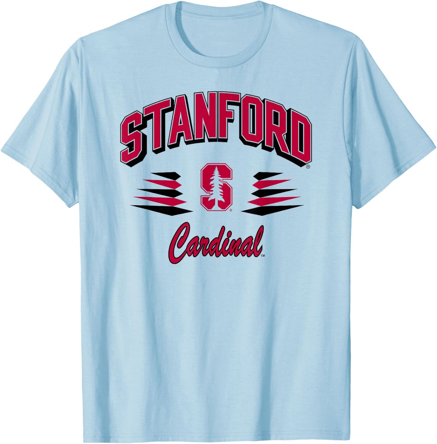 Stanford Cardinal Retro Diamond White Officially Licensed T-Shirt - T-Shirt | Light Blue