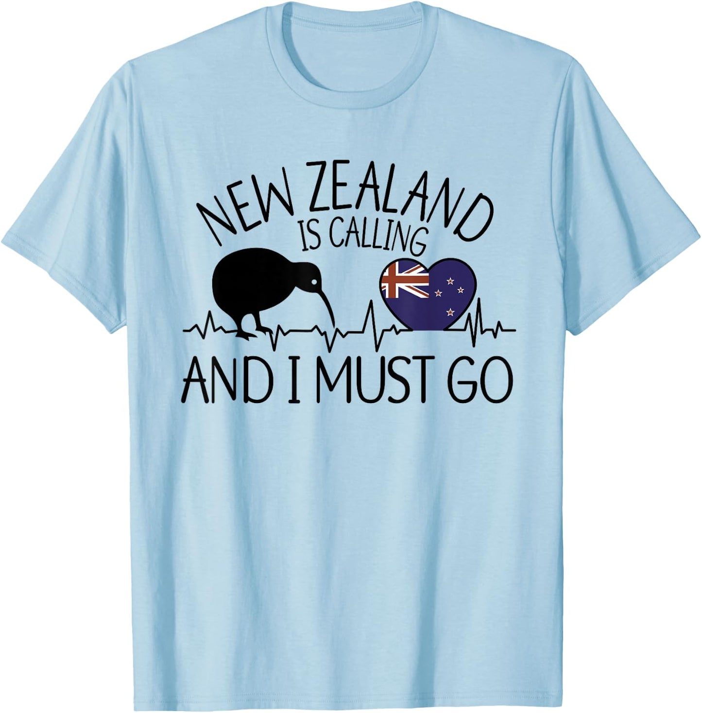 New Zealand Ruft und ich muss los - Funny New Zealand T-Shirt - T-Shirt | Light Blue