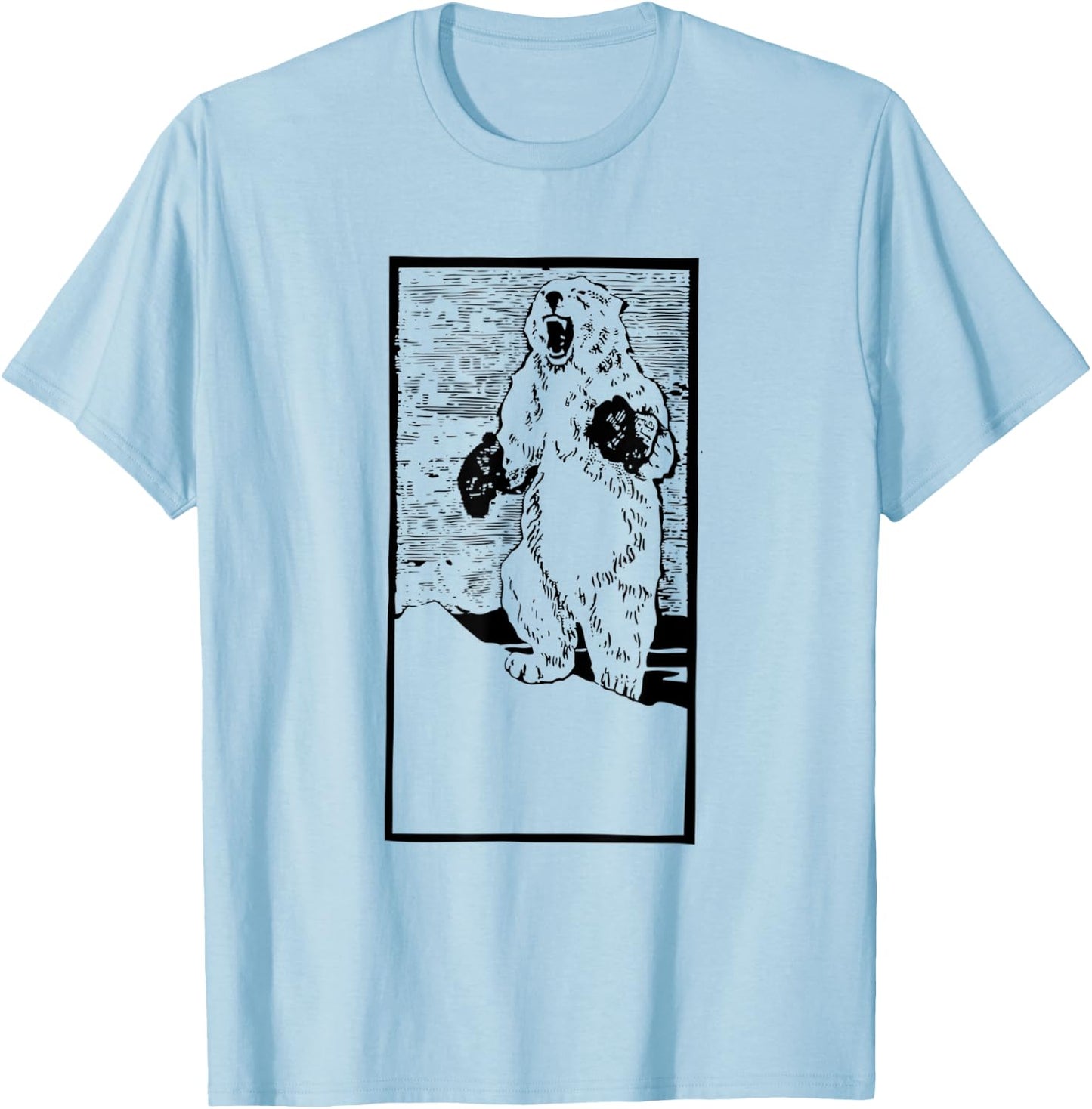 Boxing Polar Bear | Fighting Global Warming Funny T-Shirt - T-Shirt | Light Blue