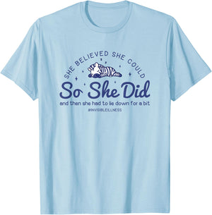 Rare Disease Awareness Warrior She Believed She Could T-Shirt - T-Shirt | Light Blue