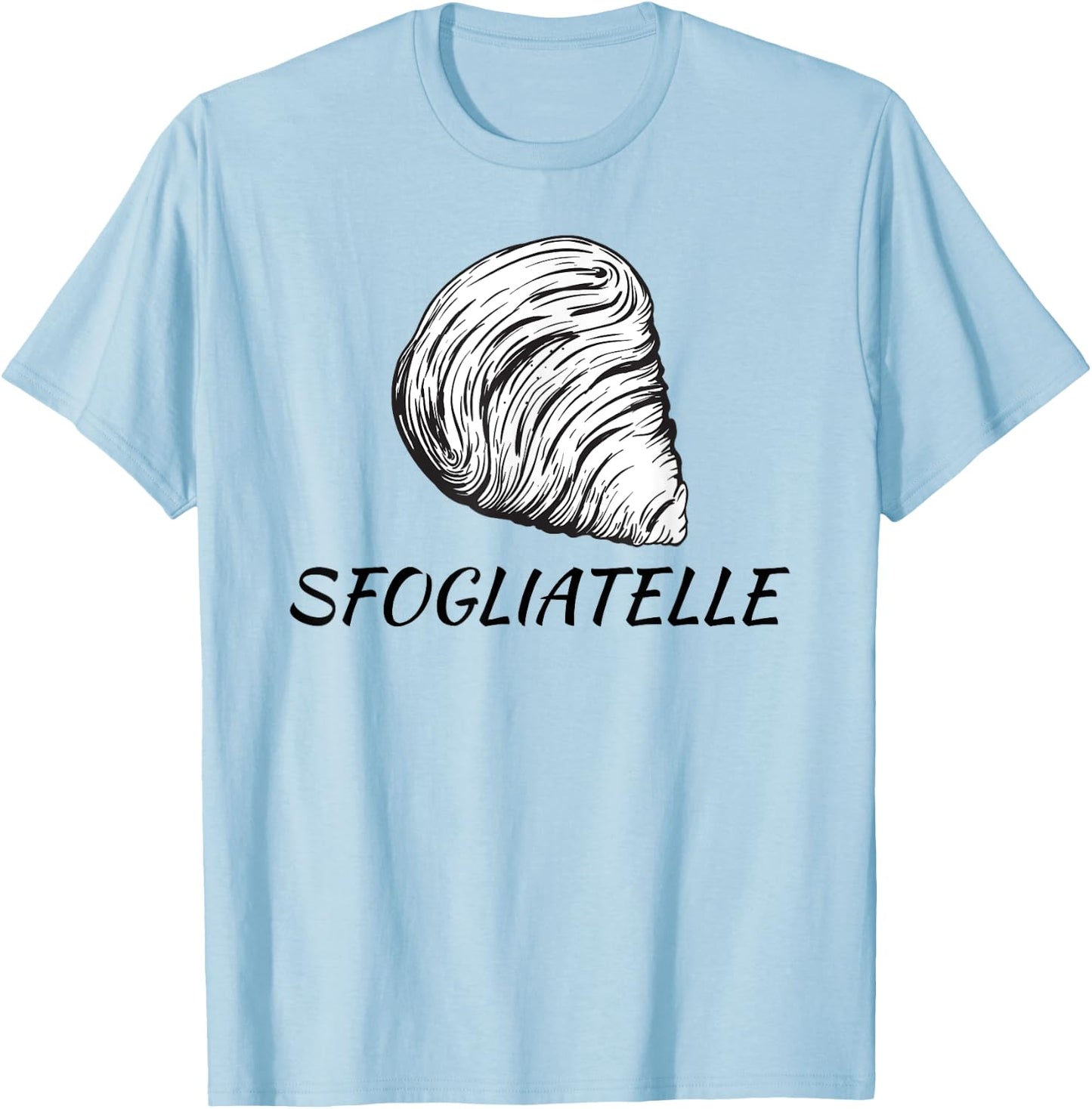 Sfogliatelle Design | Italian Pastry Graphic | Lobster Tail T-Shirt - T-Shirt | Light Blue