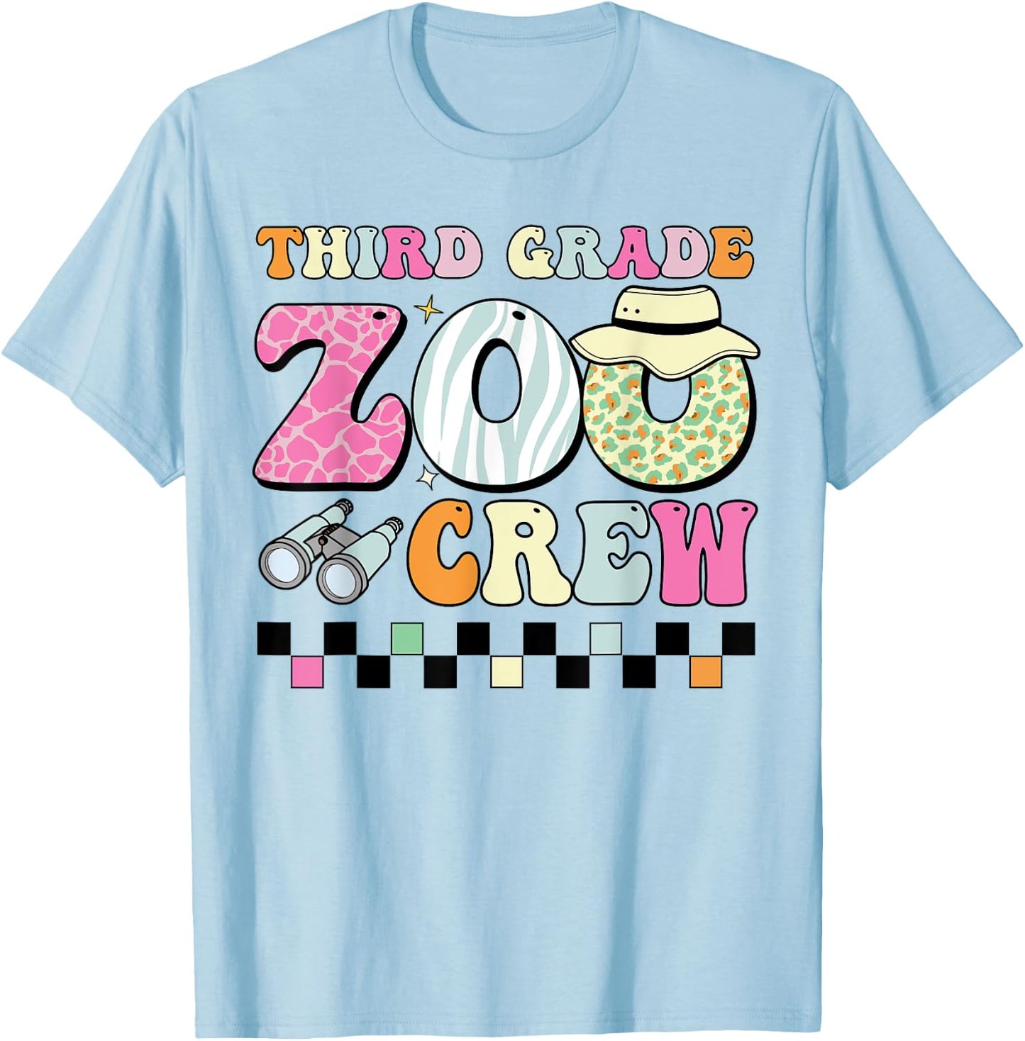 Field Zoo Trip Shirt For Teacher, Third Grade Crew Women Kids T-Shirt - T-Shirt | Light Blue