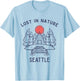Lost in Nature Travel Vacation Seattle T-Shirt - T-Shirt | Light Blue
