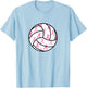 Volleyball Breast Cancer Awareness Pink Ribbon Teens Women T-Shirt - T-Shirt | Light Blue
