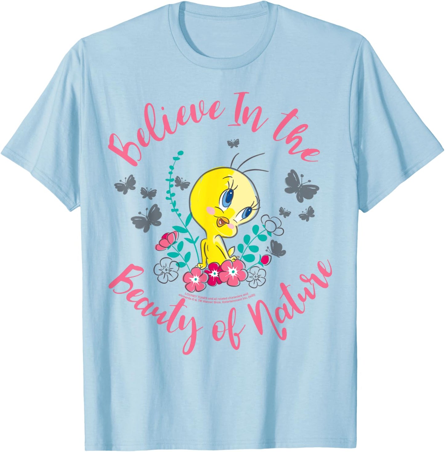 Looney Tunes Tweety Bird Believe In The Beauty Of Nature T-Shirt - T-Shirt | Light Blue