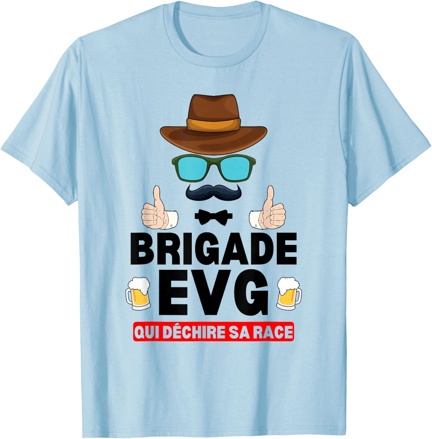 Brigade EVG Who Tears His Race , white, S T-Shirt - T-Shirt | Light Blue