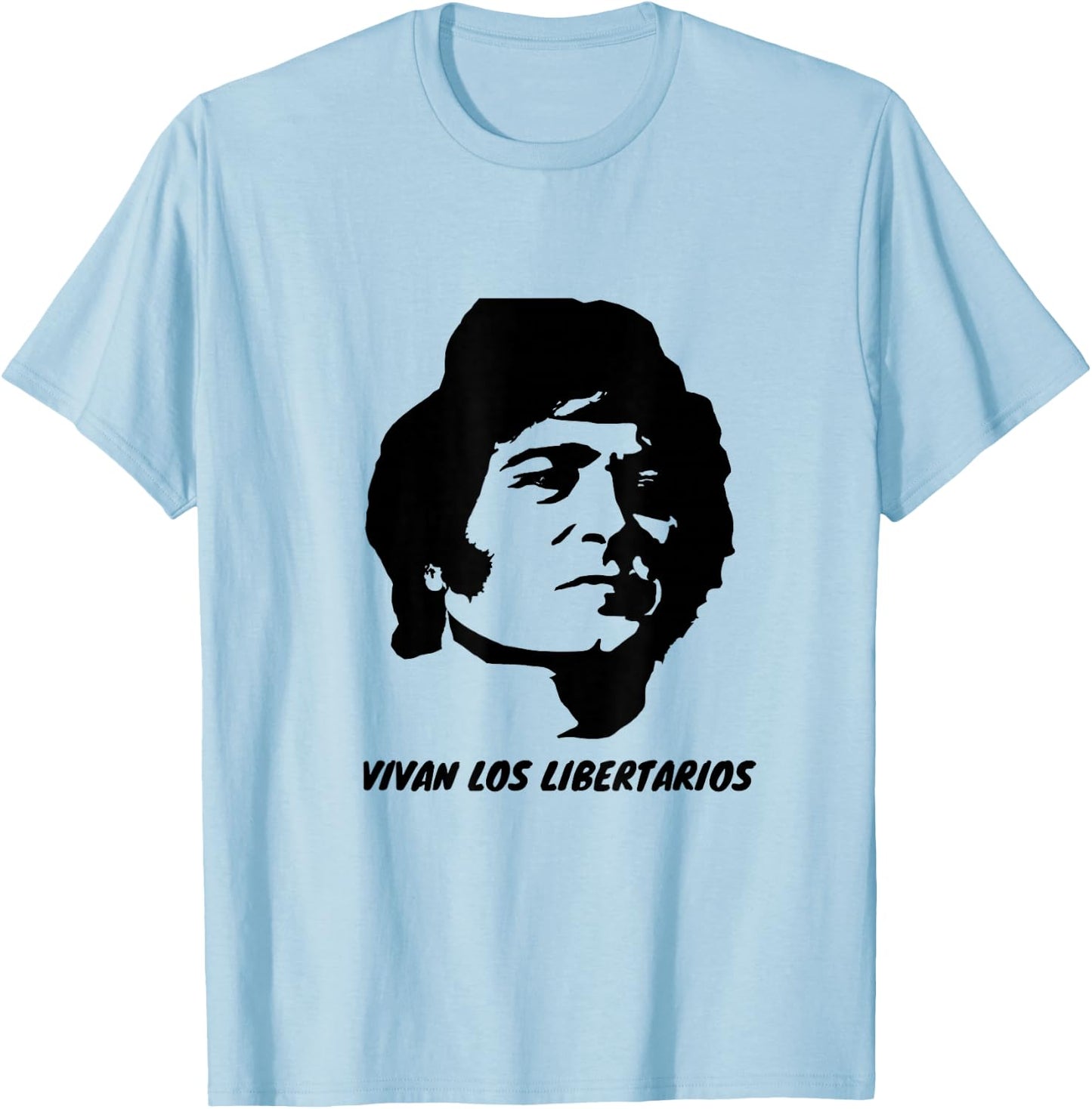 Javier Milei - Peluca Milei - Vivan los Libertarios , gray T-Shirt - T-Shirt | Light Blue