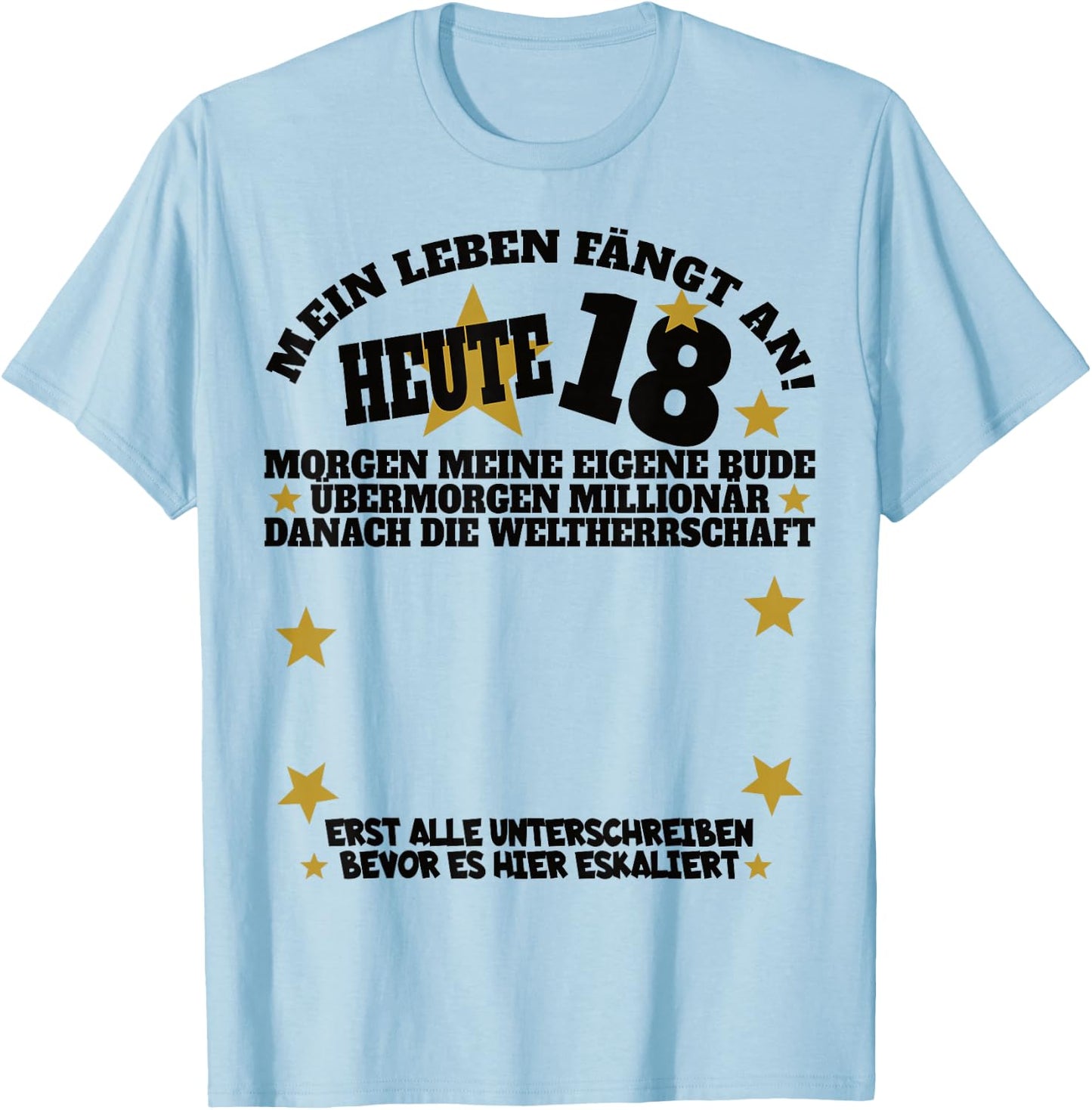 18. Geburtstag Mädchen und 18. Geburtstag Junge Gästebuch T-Shirt - T-Shirt | Light Blue