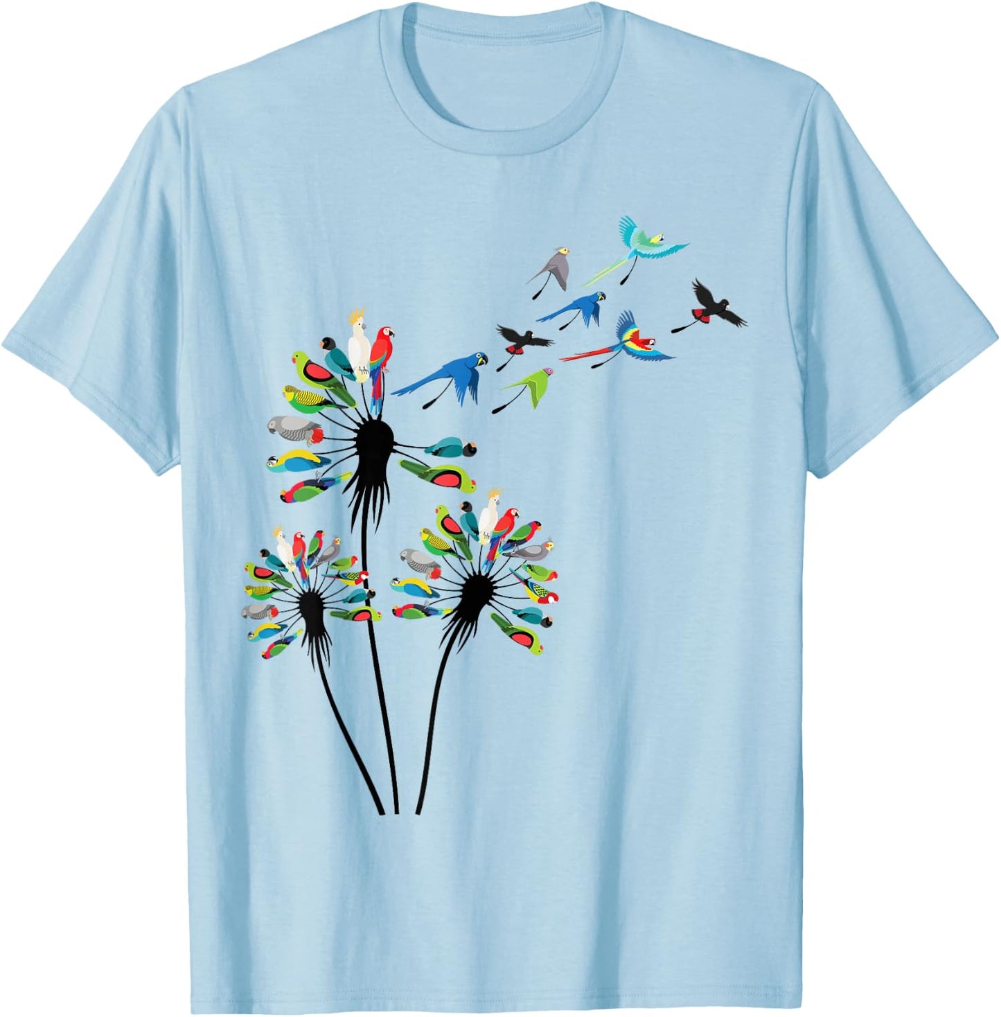 Dandelion Parrots Stuff for Parrot Lover | Parrot T-Shirt - T-Shirt | Light Blue