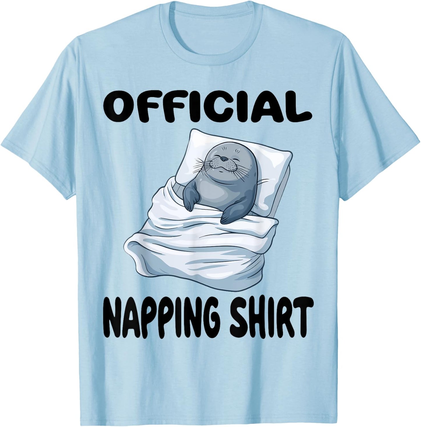 Seal Official Napping shirt Pajamas Nightgown T-Shirt - T-Shirt | Light Blue