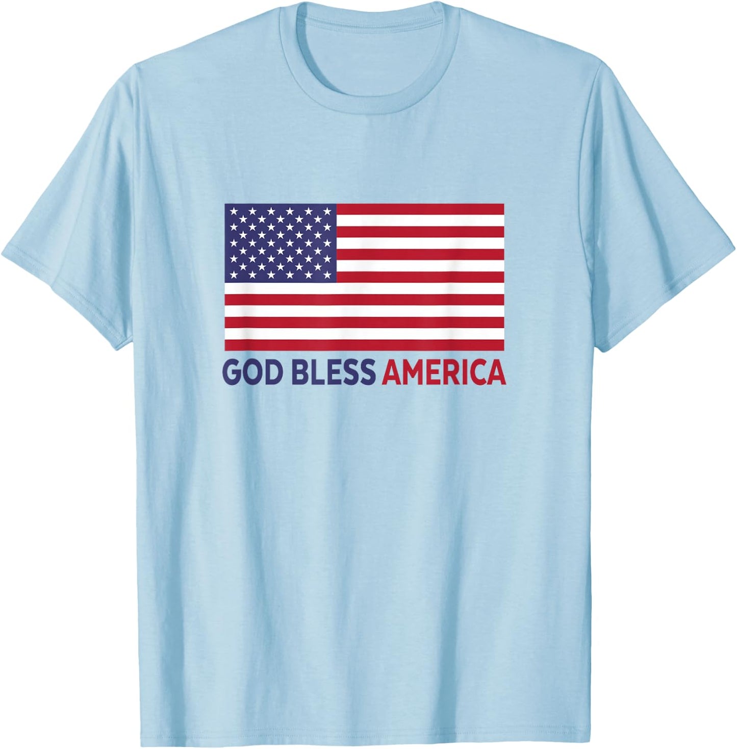 Modern God Bless America T-Shirt - T-Shirt | Light Blue