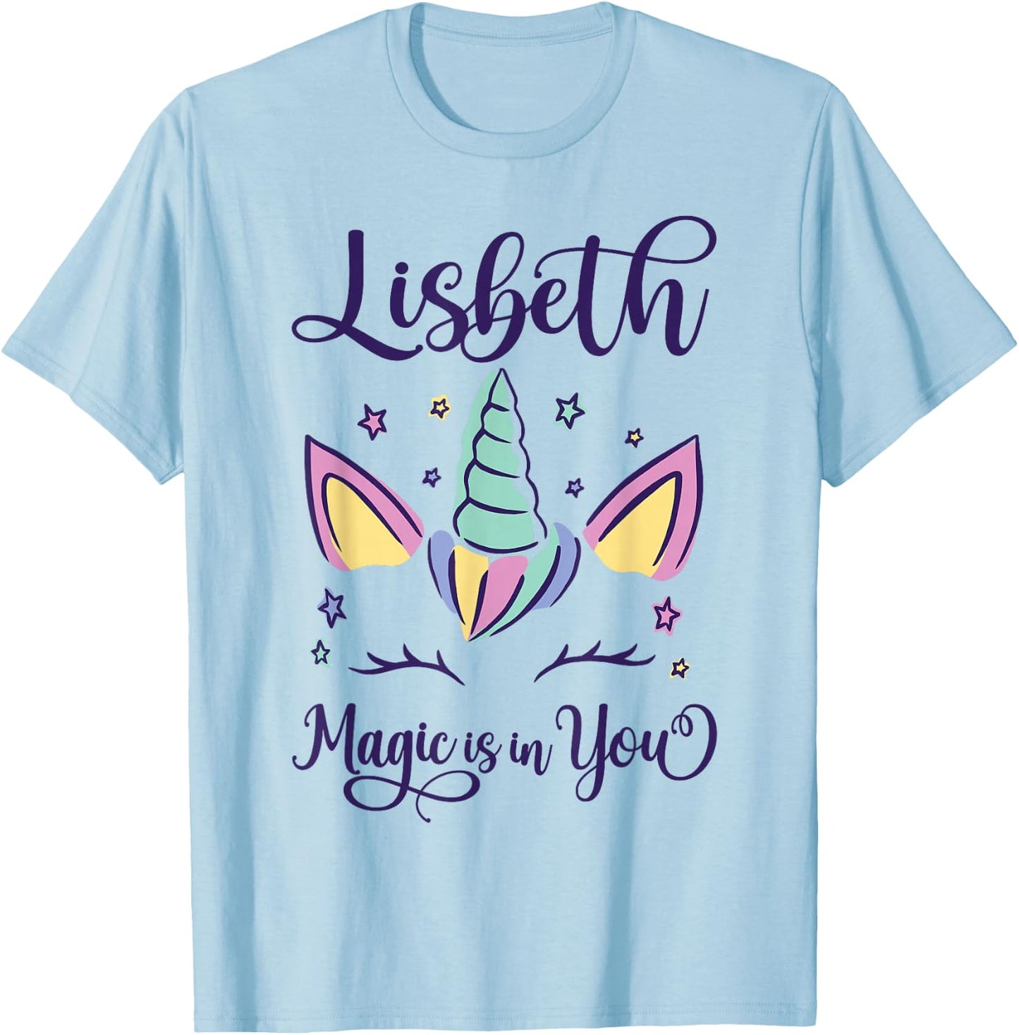 First Name Lisbeth Personalized Lisbeth T-Shirt - T-Shirt | Light Blue