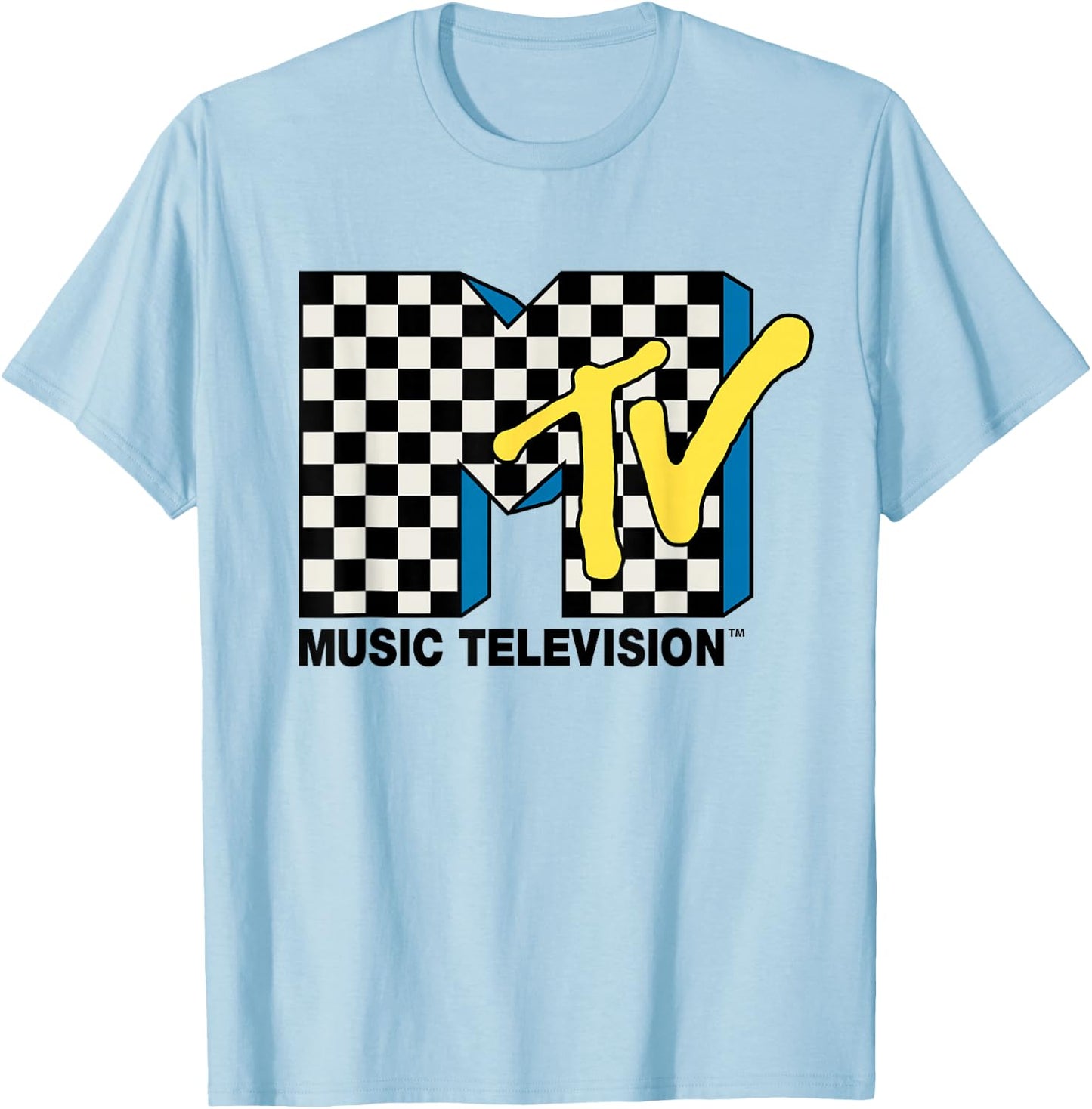 MTV - Checkered Logo T-Shirt - T-Shirt | Light Blue
