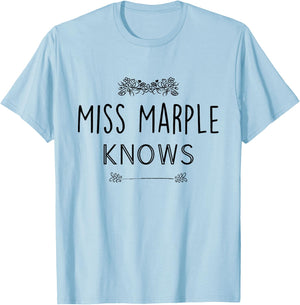 Miss Marple Knows Funny Poirot T-Shirt - T-Shirt | Light Blue