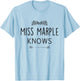 Miss Marple Knows Funny Poirot T-Shirt - T-Shirt | Light Blue