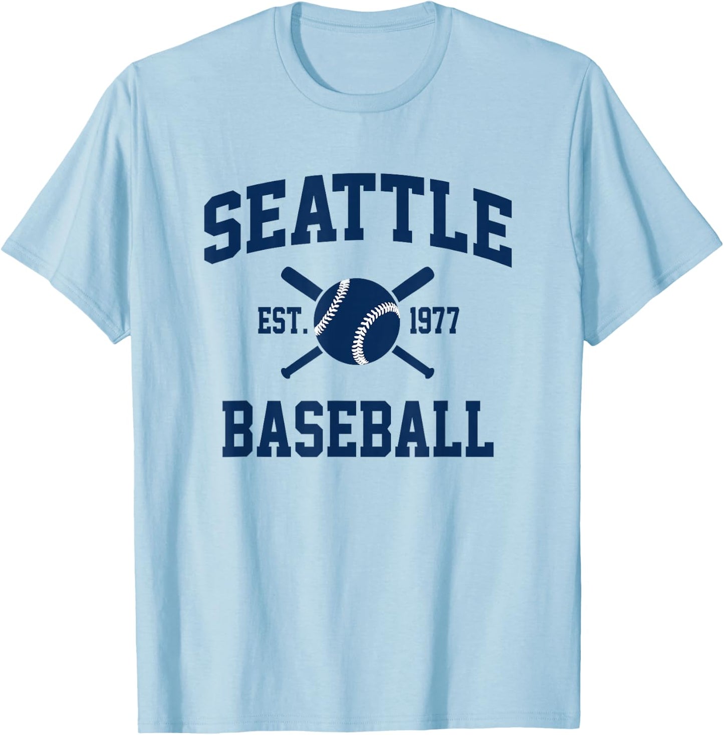 Seattle Baseball Athletic Vintage Sports Team Fan T-Shirt - T-Shirt | Light Blue