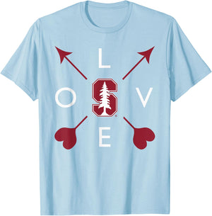 Stanford Cardinal Valentine Arrows Gray Officially Licensed T-Shirt - T-Shirt | Light Blue