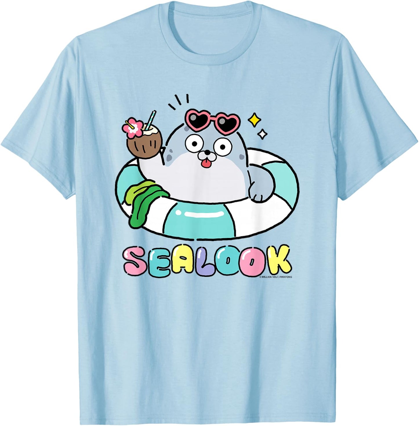 Sealook Vacation Seal T-Shirt - T-Shirt | Light Blue