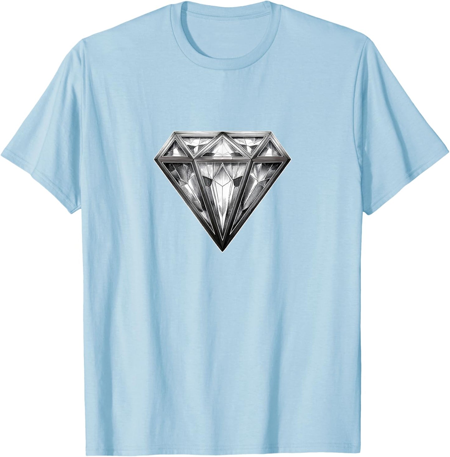 Diamond White with White T-Shirt - T-Shirt | Light Blue