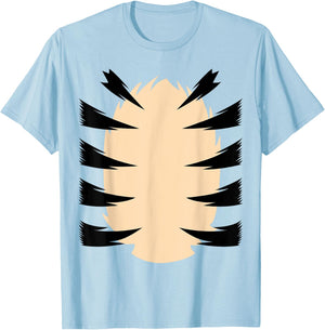 Tiger Stripes DIY Halloween Costume Tiger Belly Orange Tiger T-Shirt - T-Shirt | Light Blue