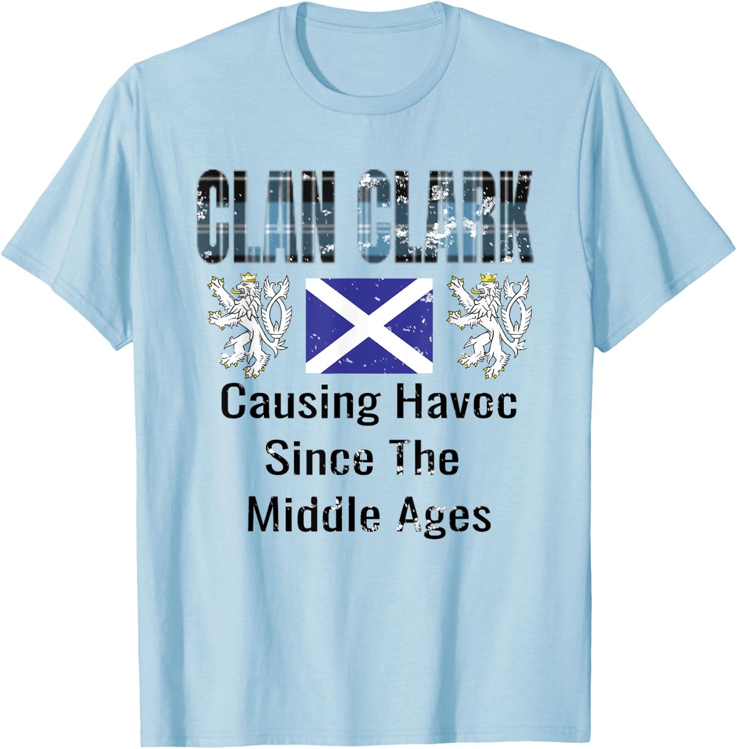 Clan Clark Tartan Scottish Family Name Scotland Pride T-Shirt - T-Shirt | Light Blue