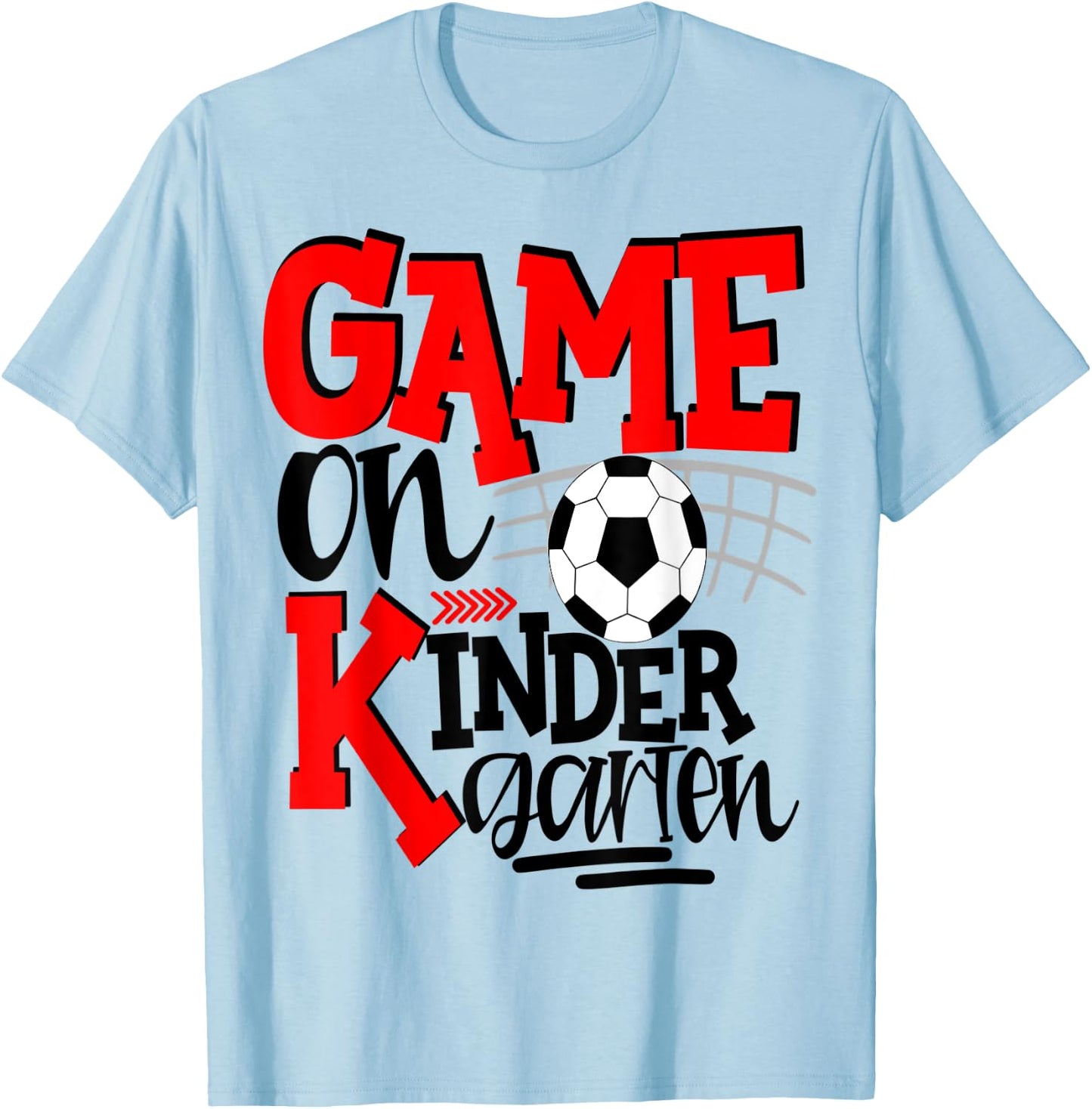 Kindergarten Soccer First Day Of School Kids Red T-Shirt - T-Shirt | Light Blue